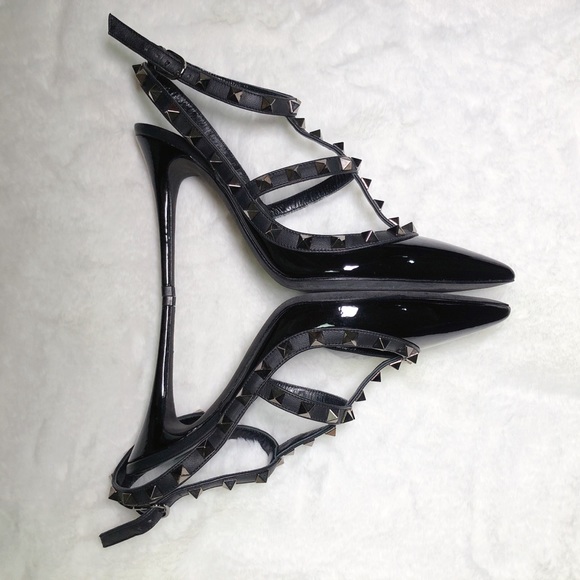 ❤️SOLD❤️Valentino rockstud slingback black 37.5 - Picture 5 of 8